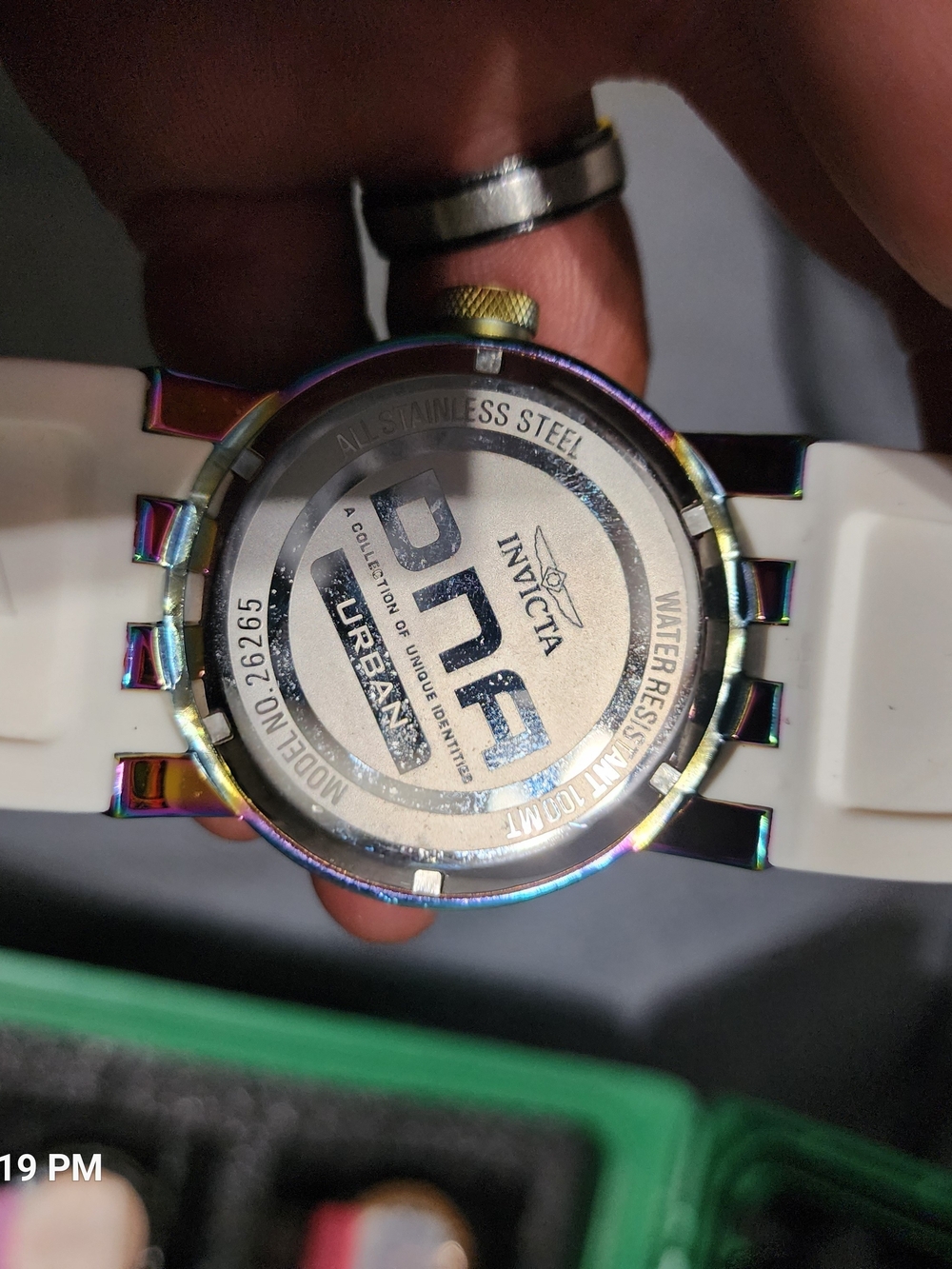 Invicta Ionic Abalone Dial Watch with White Strap - Picture 3 of 3